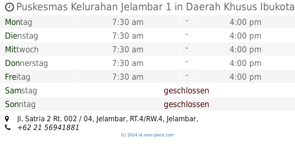 Klinik Cendana Daerah Khusus Ibukota Jakarta Offnungszeiten Jalan Jelambar Baru Raya Tel 62 21 5643067