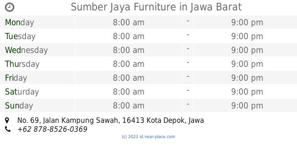 Sumber Jaya Furniture Jawa Barat Opening Times No 69 Jalan