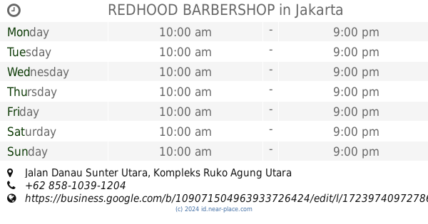 Redhood Barbershop Jakarta Opening Times Tel 62 858 1039 1204
