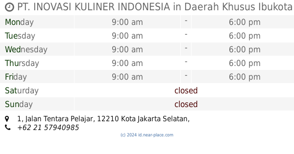 🕗 PT. INOVASI KULINER INDONESIA Daerah Khusus Ibukota