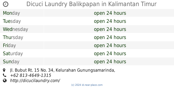 🕗 Dicuci Laundry Balikpapan Kalimantan Timur opening times ...