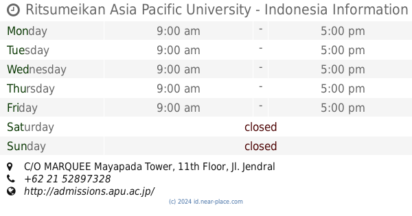 🕗 Ritsumeikan Asia Pacific University - Indonesia Information Center ...